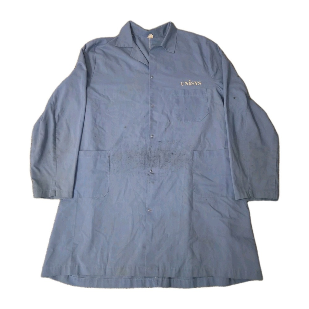 True Vintage Abigail Uniforms Lab Coat Blue Size XL 70s Workwear Science